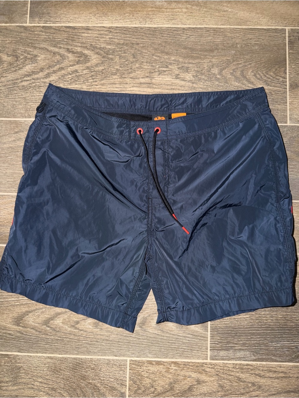 Sundek Navy Blue Swim Trunks with Black Drawstring